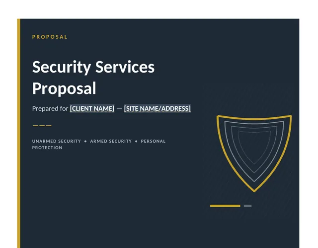 Security Services Proposal cover page