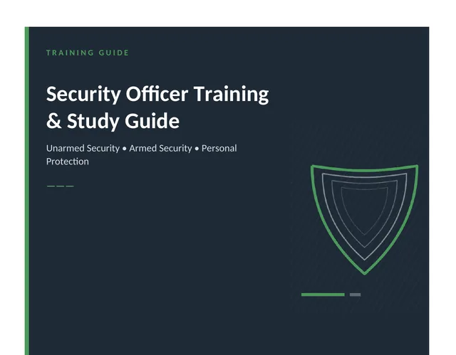 Security Officer Training and Study Guide cover page