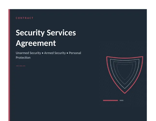 Security Services Agreement cover page