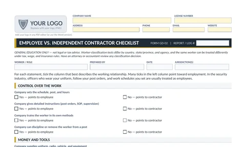 Employee vs. Contractor Checklist preview