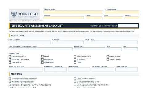 Site Assessment Checklist preview